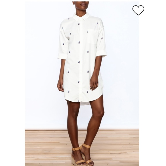 FRNCH | Sailboat Shirt Dress White Size Small/ Med - Picture 3 of 10